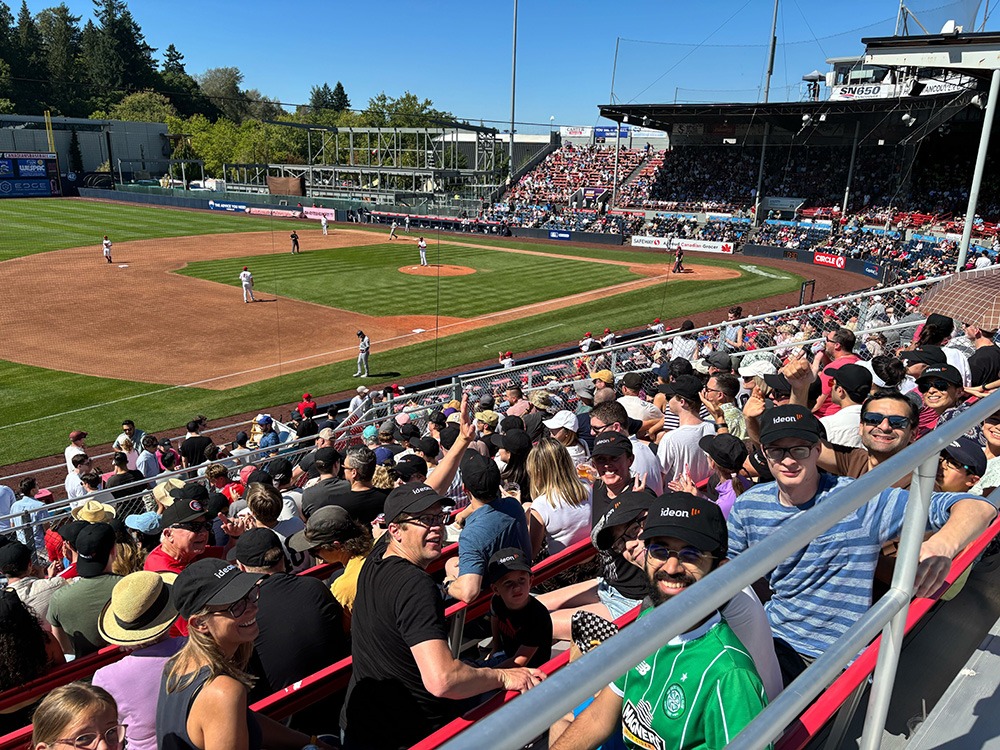 Ideon team photo at Vancouver Canadians game